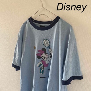 ディズニー(Disney)のDisneyディズニーミニーリンガーtシャツメンズ半袖ブルー青(Tシャツ/カットソー(半袖/袖なし))