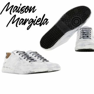 マルタンマルジェラ(Maison Martin Margiela)のサイズ40 新品 マルジェラ ジャーマントレーナー ペンキ ビアンケット(スニーカー)