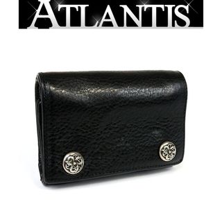 クロムハーツ(Chrome Hearts)のCHROME HEARTS 銀座店 クロムハーツ ケルティックボタン 3フォールド ウォレット 三つ折 財布 レザー SV925 94971(折り財布)