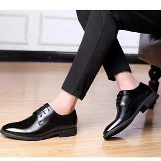26.5cm メンズ ビジネスシューズ 革靴 フォーマル ブラック P561(ドレス/ビジネス)