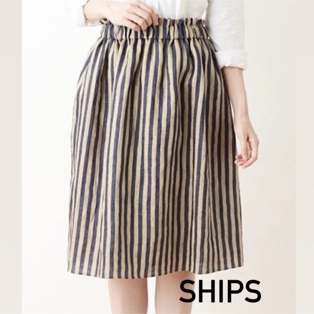 SHIPS(シップス)のSHIPS ギャザー　ストラップ　スカート レディースのスカート(ひざ丈スカート)の商品写真