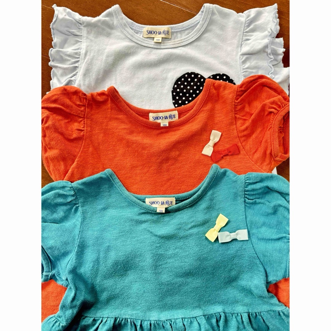 SHOO・LA・RUE(シューラルー)のSHOO-LA-RUE Tシャツ　3枚　おまとめ　100 女の子 キッズ/ベビー/マタニティのキッズ服女の子用(90cm~)(Tシャツ/カットソー)の商品写真