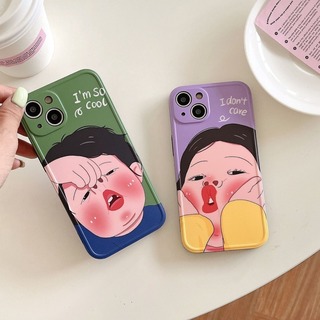 【売れ筋商品】iPhone15Pro　ケース　変顔　女の子　子供　パープル　紫色(iPhoneケース)