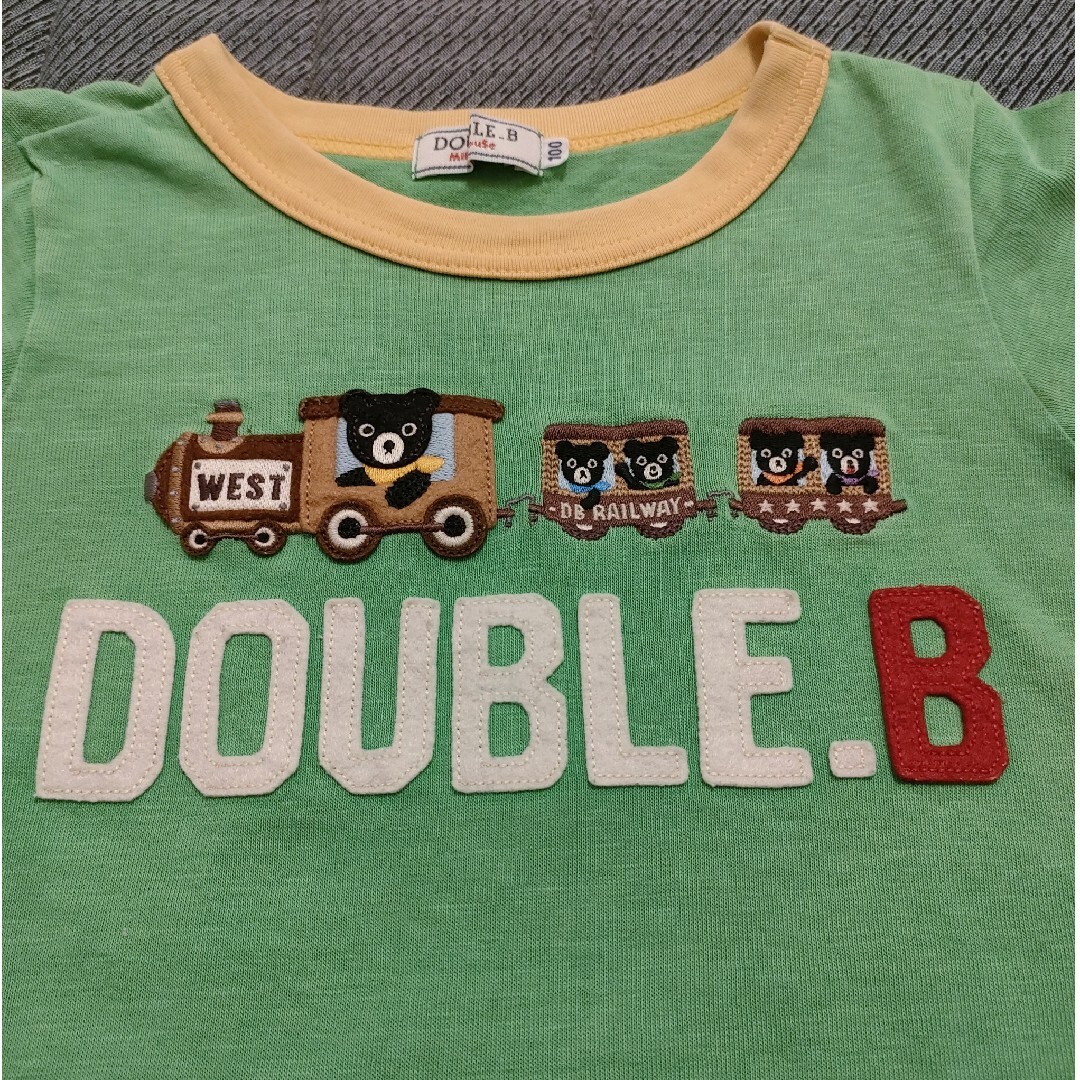 DOUBLE.B(ダブルビー)のダブルビーグリーン×イエローTシャツ100サイズ キッズ/ベビー/マタニティのキッズ服女の子用(90cm~)(Tシャツ/カットソー)の商品写真