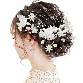 【カラー:ホワイトD】[JZOON] 成人式 結婚式 浴衣 髪飾り ヘアアクセサ(その他)