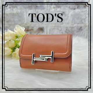 TOD'S - 美品✨トッズ TOD'S コンパクト ウォレット ダブルT 三つ折り財布 レザー