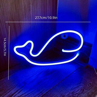 ネオンライト　LED クジラ　ブルー　飾り　インテリア　看板　インスタ映え(蛍光灯/電球)