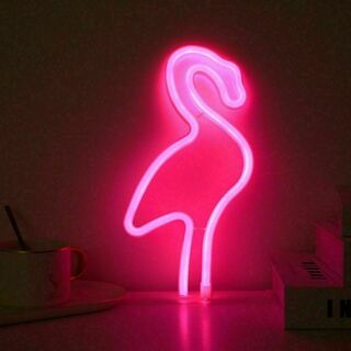 ネオンライト　LED フラミンゴ　ピンク　飾り　インテリア　看板　インスタ映え(蛍光灯/電球)