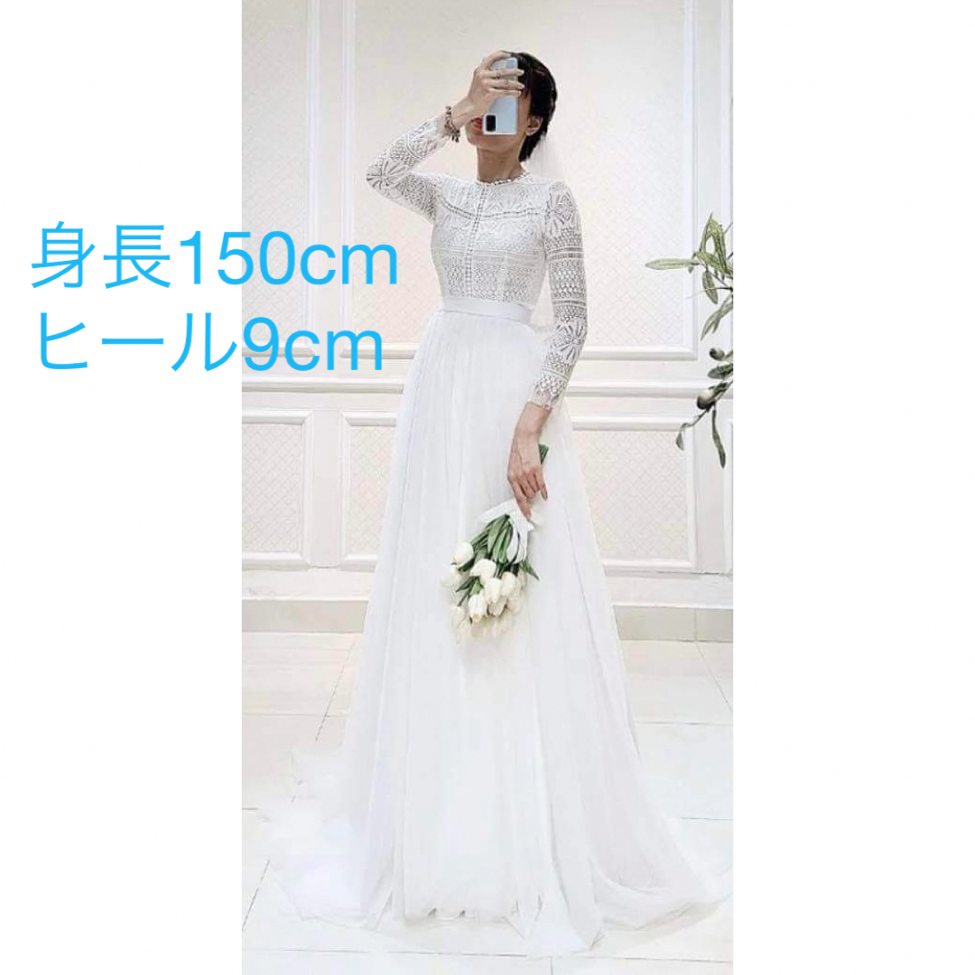 2way ウェディングドレス•結婚式のプチ前撮りドレス レディースのフォーマル/ドレス(ウェディングドレス)の商品写真