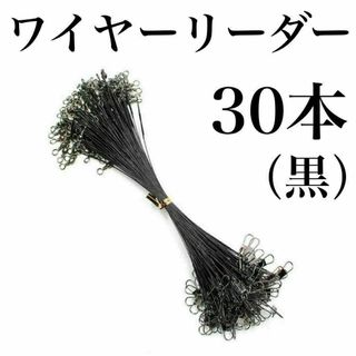 ワイヤーリーダー　15cm 30本　太刀魚　サゴシ　ルアー　釣り　黒　ブラック(その他)