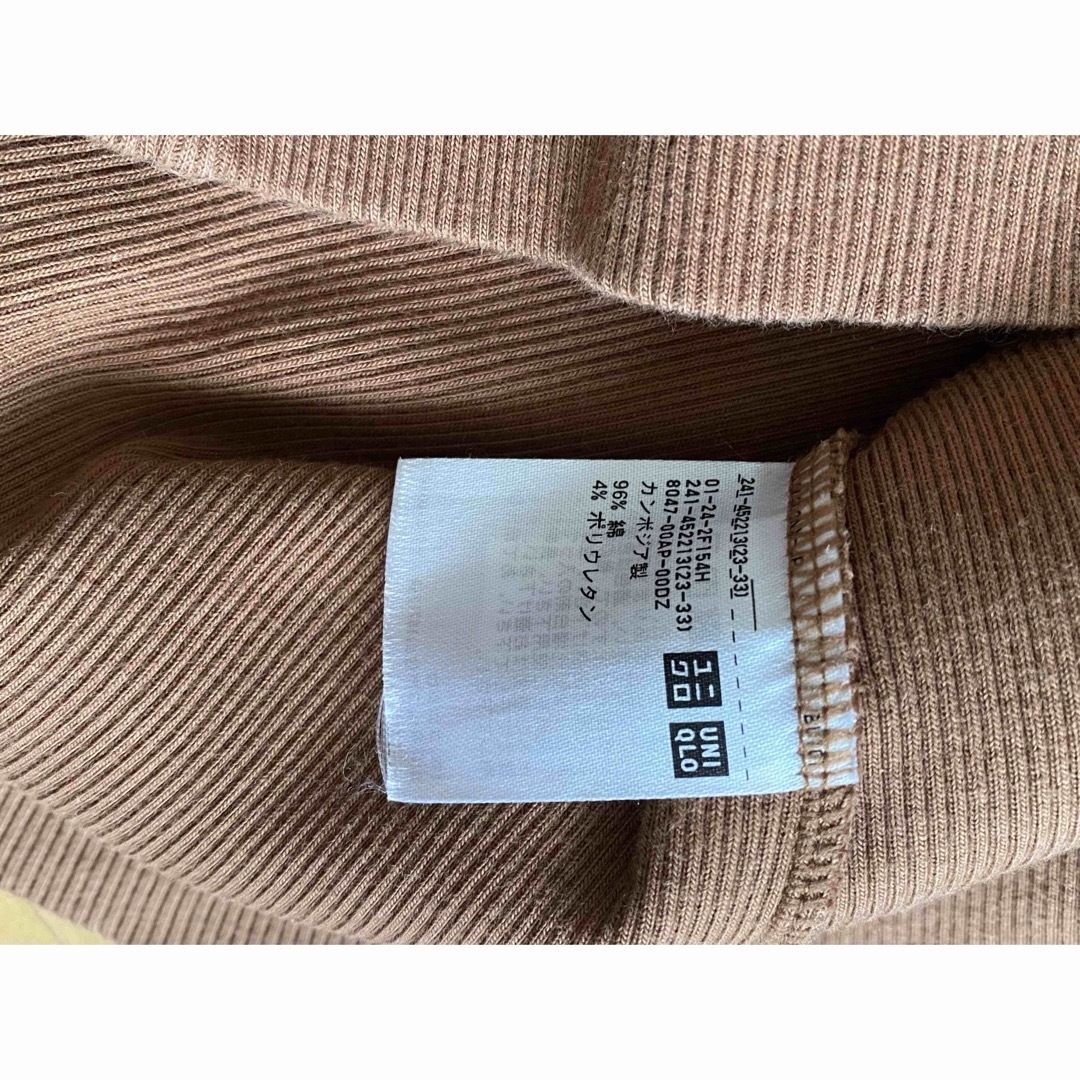 UNIQLO(ユニクロ)のユニクロ リブクルーネックT 5分袖 S メンズのトップス(Tシャツ/カットソー(半袖/袖なし))の商品写真