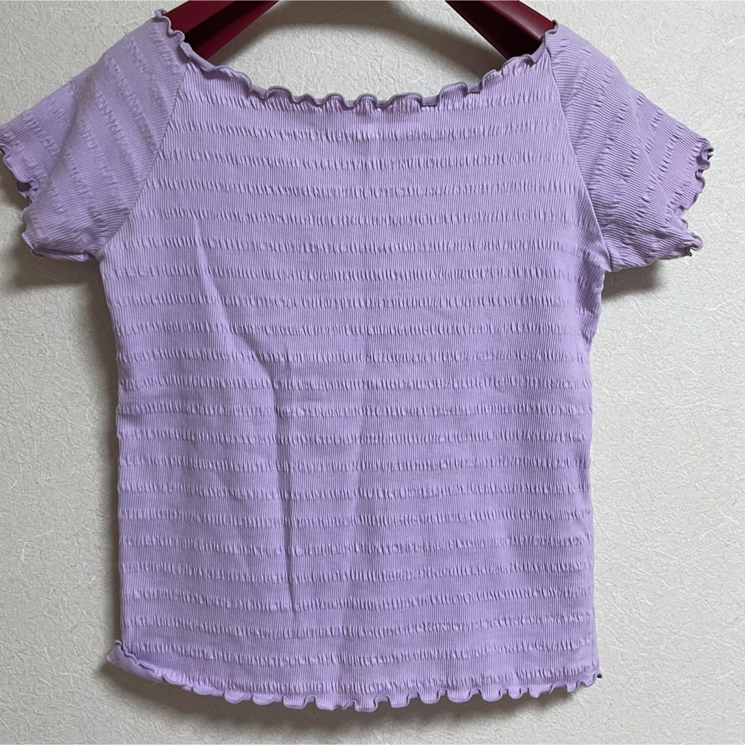 GU(ジーユー)のGU ジーユー 半袖 トップス パープル 紫 メロウ レディースのトップス(カットソー(半袖/袖なし))の商品写真
