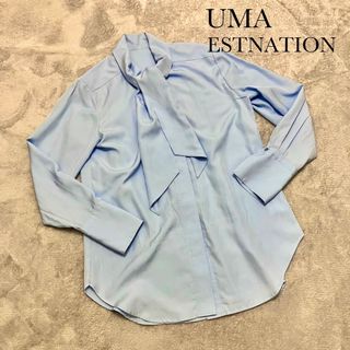 ユマエストネーション(UMA ESTNATION)のUMA ESTNATION エストネーション　ボウタイブラウス　ブルー (シャツ/ブラウス(長袖/七分))