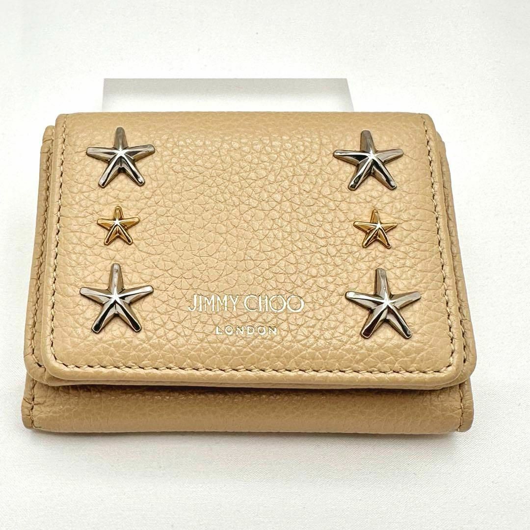 JIMMY CHOO(ジミーチュウ)の美品✨JIMMY CHOO スタースタッズ　三つ折り財布　ミニウォレット レディースのファッション小物(財布)の商品写真