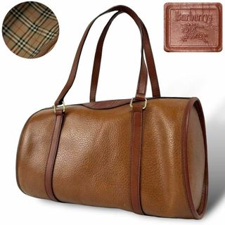 バーバリー(BURBERRY)のBurberrys ミニボストン ノバチェック ホースロゴ レザー ブラウン(ハンドバッグ)