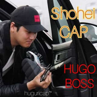 ヒューゴボス(HUGO BOSS)の大谷選手愛用 HUGO BOSS コットンツイル キャップ レッドロゴラベル ③(キャップ)