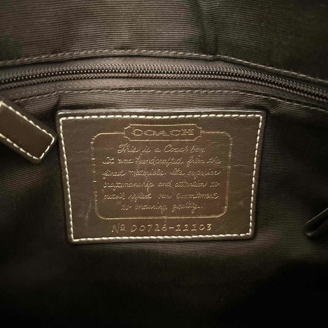 COACH(コーチ)のレア✨COACH コーチショルダーバッグハンドバッグブラウン茶シグネチャー総柄 レディースのバッグ(ショルダーバッグ)の商品写真