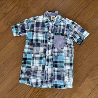 ブルーマート パッチワーク チェック半袖シャツ 120(Tシャツ/カットソー)