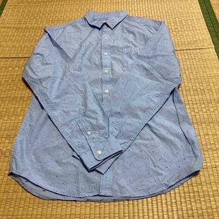 値下げ　メンズ　長袖水色柄シャツ(Tシャツ/カットソー(七分/長袖))