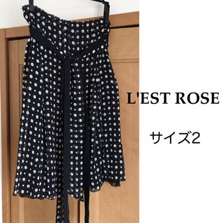 レストローズ(L'EST ROSE)のL'EST ROSE ドット柄スカート(ひざ丈スカート)