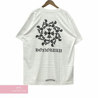 クロムハーツ(Chrome Hearts)のCHROME HEARTS Honolulu Back Cross Tee クロムハーツ ホノルルバッククロスTシャツ 半袖カットソー ホノルル限定 ハワイ 太陽 ポケT バックプリント ホワイト サイズM【240518】【新古品】【me04】(Tシャツ/カットソー(半袖/袖なし))