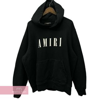 アミリ(AMIRI)のAMIRI 2024SS Felpa Con Cappuccio Logo Core Hoodie アミリ フェルパコンカプチオロゴコアフーディ プルオーバーパーカー ロゴプリント ひび割れ加工 オーバーサイズ メタルロゴプレート ブラック サイズXL【240518】【中古-A】【me04】(パーカー)