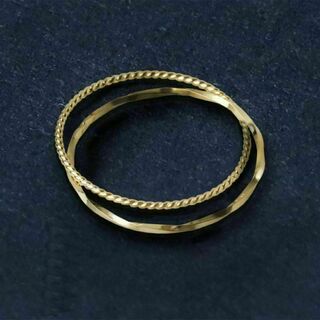 K10 イエローゴールド 2連リング（3号〜15号）【10金 刻印】日本製 指輪(リング(指輪))