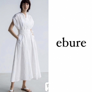 エブール(ebure)のebure エブール❤︎ピグメント フラワー ラップワンピース ホワイト36(ロングワンピース/マキシワンピース)
