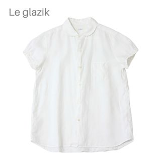 LE GLAZIK - le glazik リネン ラウンドカラー シャツ ブラウス