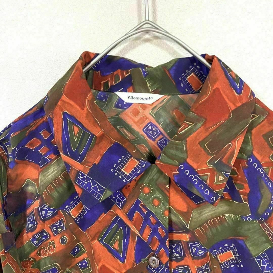 natuRAL vintage(ナチュラルヴィンテージ)のシャツ 長袖 アート 総柄 太アーム マルチカラー M ヴィンテージ メンズのトップス(シャツ)の商品写真
