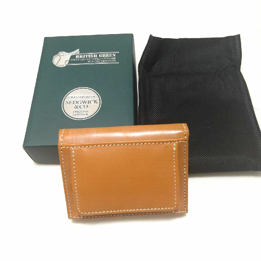 BRITISH GREEN(ブリティッシュグリーン)の[ブリティッシュグリーン] 三つ折り財布   胸ポケットサイズ　ブラウン メンズのファッション小物(折り財布)の商品写真