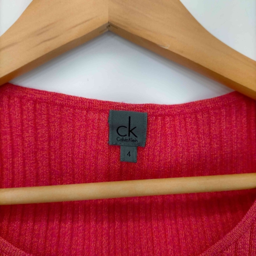 Calvin Klein(カルバンクライン)のCALVIN KLEIN(カルバンクライン) シルク混 半袖リブニット トップス レディースのトップス(ニット/セーター)の商品写真