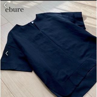 エブール(ebure)のebure ウールリネンギャバ前後差ハーフスリーブブラウス(シャツ/ブラウス(半袖/袖なし))