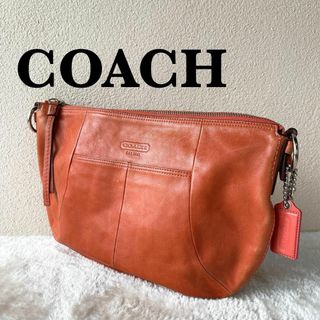 コーチ(COACH)の美品✨COACH コーチセミショルダーバッグトートバッグオレンジ橙(ショルダーバッグ)