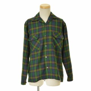 【SEARS】60s オンブレチェック ウール混 オープンカラー長袖シャツ(シャツ)