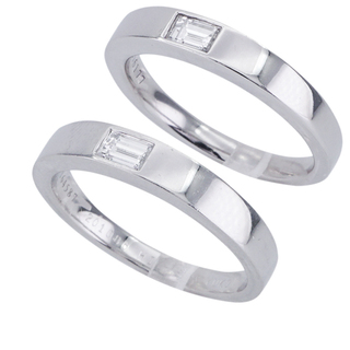ハリーウィンストン(HARRY WINSTON)のハリーウィンストン HARRY WINSTON ワンバゲット・バンドリング クラシック・ダイヤモンド・バンドリング リング 指輪 ダイヤリング 結婚指輪 マリッジリング ペア(リング(指輪))