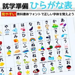 あいうえお表　ひらがなポスター　小学校1年生　入学準備　就学準備　幼児教育　知育(知育玩具)