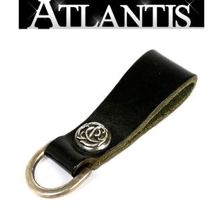 クロムハーツ(Chrome Hearts)のCHROME HEARTS 銀座店 クロムハーツ フローラルボタン Dリング ベルトループ レザー シルバー SV925 黒 94981(その他)