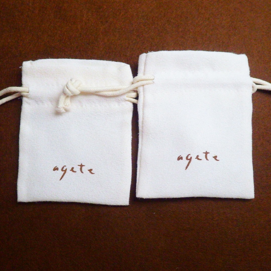 agete(アガット)の【２枚】アガット agete 巾着袋 ポーチ 保存袋 NAT レディースのアクセサリー(その他)の商品写真