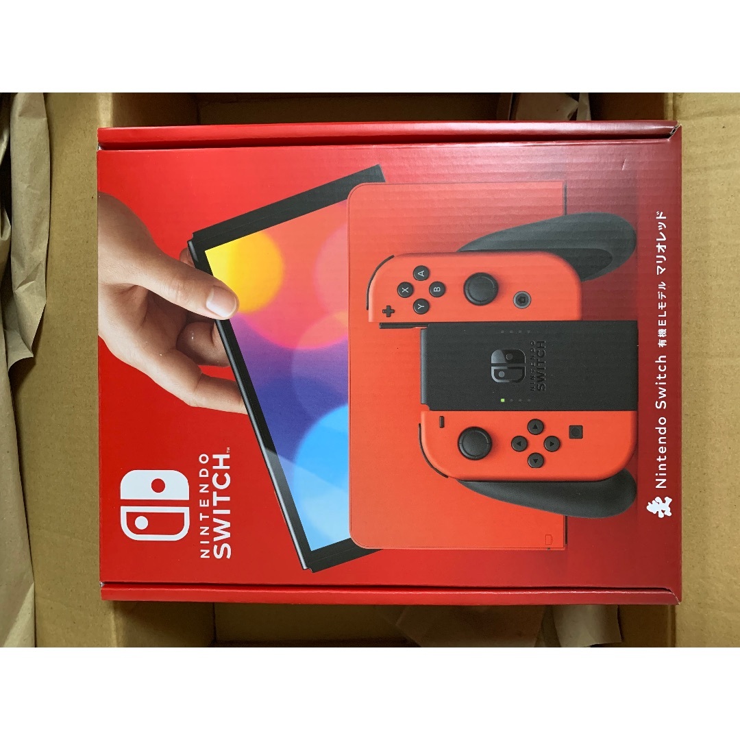 Nintendo Switch(ニンテンドースイッチ)のNintendoSwitch マリオレッド　有機EL 新品未開封品 エンタメ/ホビーのゲームソフト/ゲーム機本体(家庭用ゲーム機本体)の商品写真