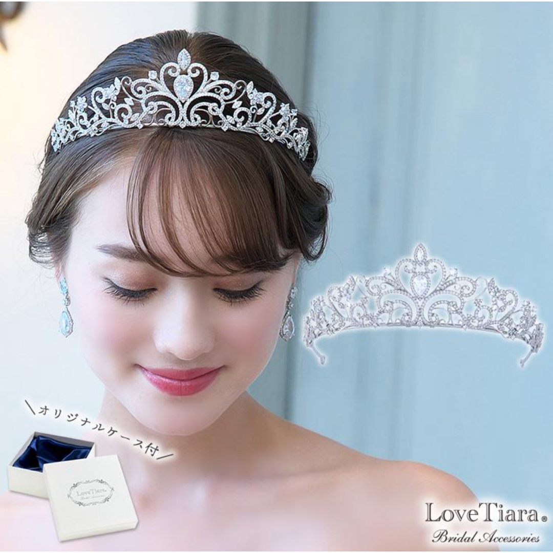 【Love Tiara】ブリリアハートジルコニアティアラ レディースのヘアアクセサリー(その他)の商品写真