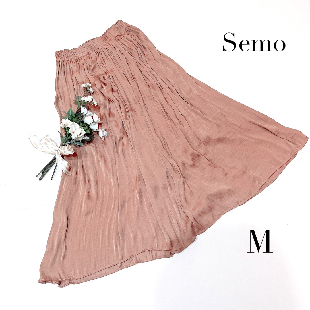 semo セモ　ロングスカート　マキシ丈　ブラウンM  フレアスカート　春　夏 レディースのスカート(ロングスカート)の商品写真