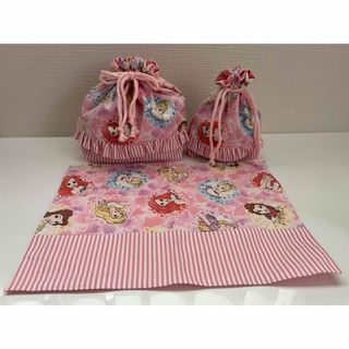 プリンセス　お弁当袋　コップ袋　ランチマット(ランチボックス巾着)