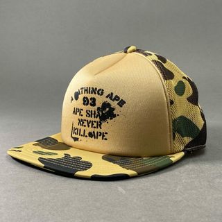 アベイシングエイプ(A BATHING APE)の10e19 A BATHING APE アベイシングエイプ  メッシュキャップ カモフラージュ 迷彩柄 帽子  M ベージュ カーキ ポリエステル(キャップ)