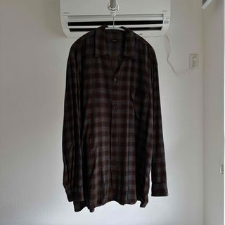 【サイズ1】19SS comoli レーヨンオープンカラーシャツ チェック