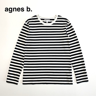 agnes b. - ☆良品 アニエスベー ボーダー カットソー 長袖 Tシャツ 白黒 日本製 ロンT