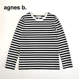 アニエスベー(agnes b.)の☆良品 アニエスベー ボーダー カットソー 長袖 Tシャツ 白黒 日本製 ロンT(Tシャツ(長袖/七分))