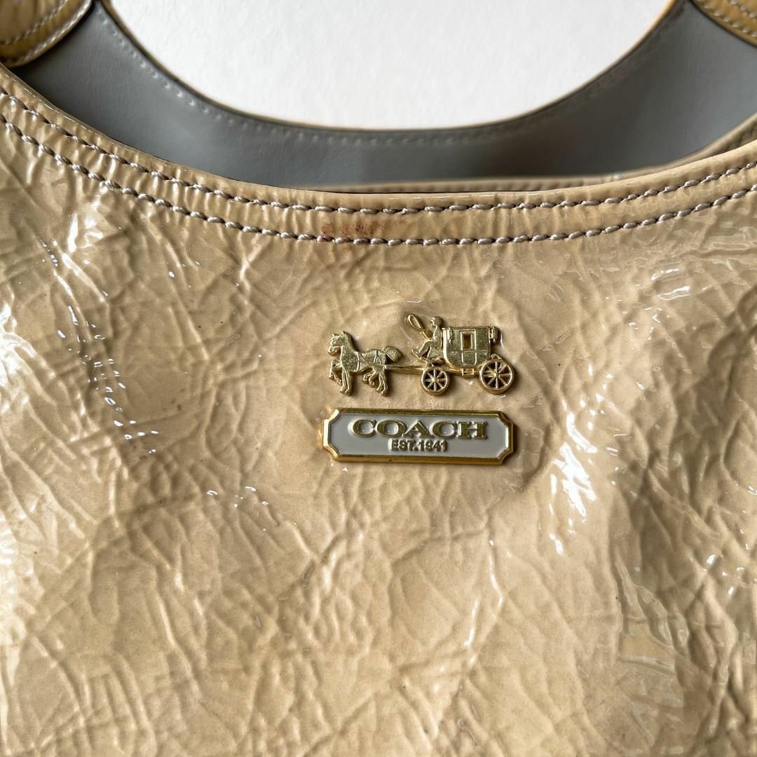 COACH(コーチ)のレア✨COACH コーチセミショルダーバッグトートバッグイエローベージュ レディースのバッグ(ショルダーバッグ)の商品写真