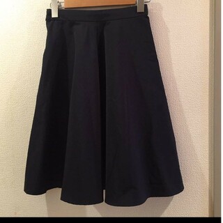Demi-Luxe BEAMS ★ 膝丈 フレアスカート ネイビー 日本製