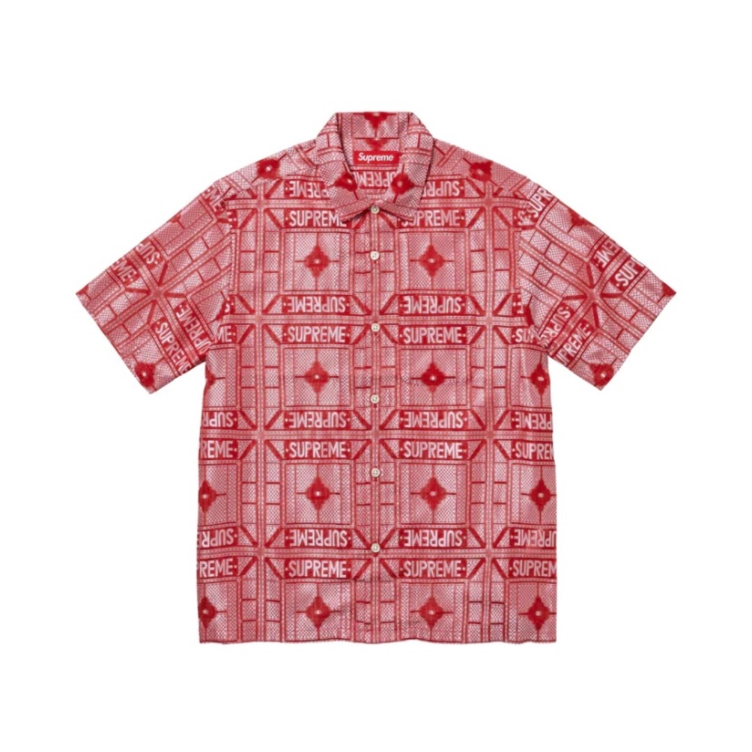 Supreme(シュプリーム)のupreme Tray Jacquard S/S Shirt Red メンズのトップス(シャツ)の商品写真